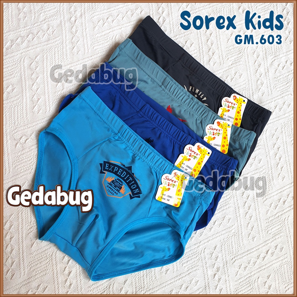 3 Pcs - Sorex Kids Boys Celana dalam Anak Laki Boys CD SK GM 601 - Sorex GM 603 Super Soft