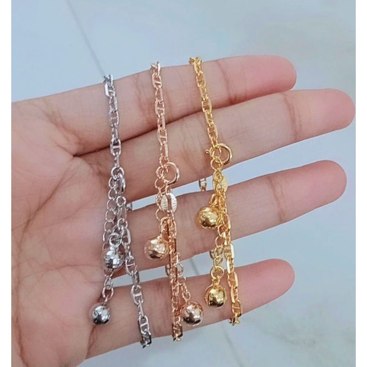 gelang rantai cart*r + 2 bel / gelang perak asli silver 925 lapis emas / gelang fashion wanita terbaru