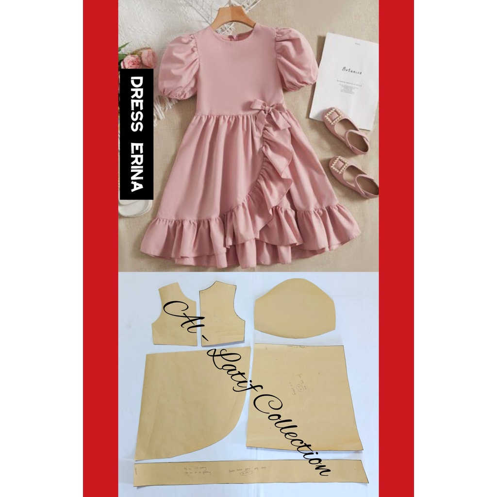 Pola Instan / Pola Jiplak DRESS ERINA Anak