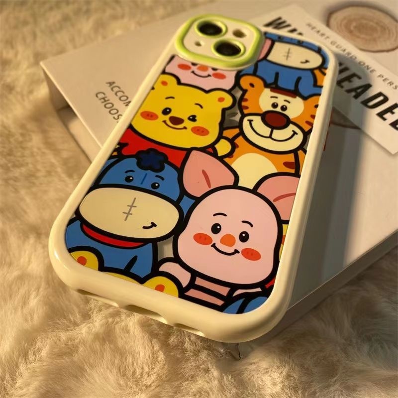 IPHONE Casing Ponsel Desain Print Piggy Pooh Dan Bear Lucu Kompatibel Dengan Iphone12 13 14 11 Pro Max X Xs Max Xr Vwdrf