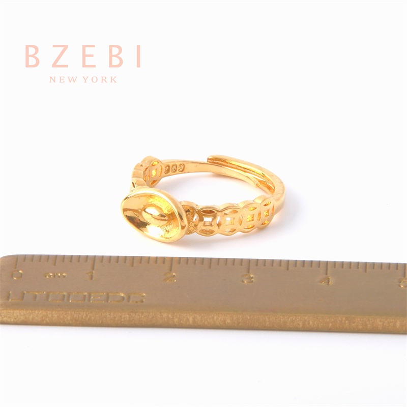 Bzebi Cincin Emas Berlian 18k Cincin Terbuka Dapat Disesuaikan Anti Karat Gaya Korea Aksesoris Fashion Wanita Aksesoris Harian Perhiasan Premium Hadiah Ultah Dengan Box 376r