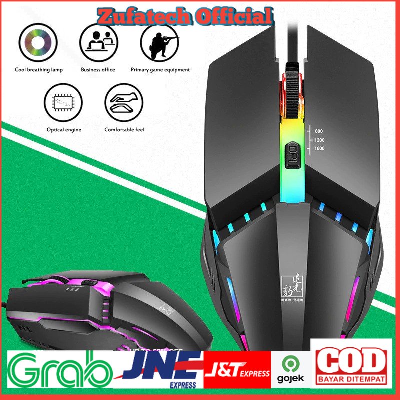 Centechia Mouse Gaming LED RGB 1600 DPI - K3 - Black