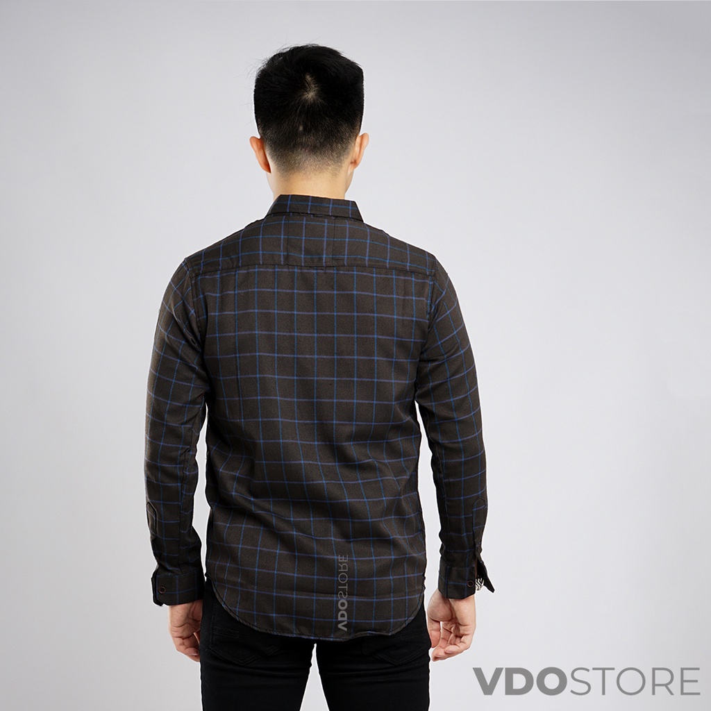 KEMEJA FLANEL PRIA 23 BLUE UV COFFEE - M L XL - KEMEJA LENGAN PANJANG VDOSTORE DEWASA BAJU FLANNEL TANGAN PANJANG HITAM NAVY ABU MOTIF KEMEJA COWOK MURAH DEWASA SANTAI TEBAL KUALITAS IMPORT BAJU CATUR PANEL FANEL