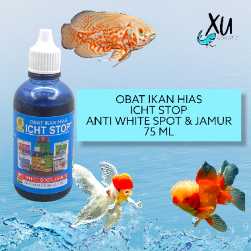 ITCH STOP OBAT BIRU IKAN ANTI WHITE SPOT JAMUR SIRIP PUTIH KUNCUP 75 ML