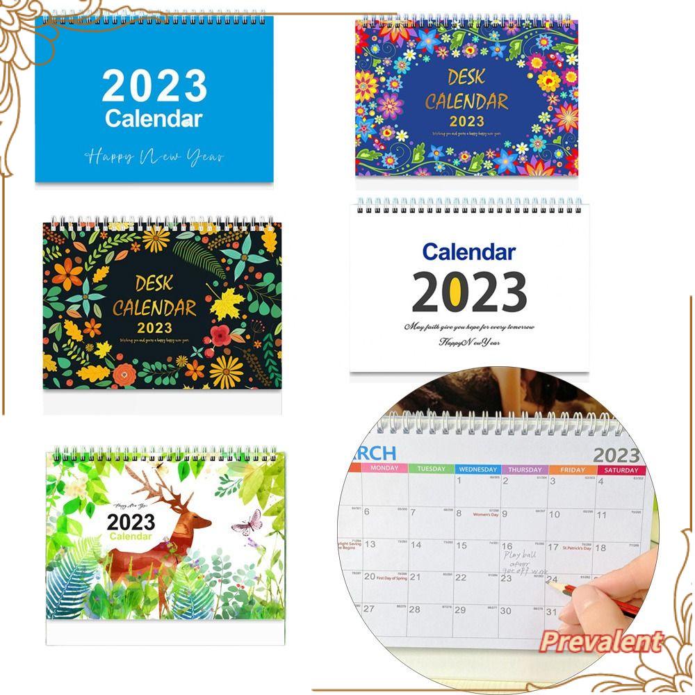 Preva 2023desk Kalender Inggris Kantor Notebook Planner Tahunan Agenda Organizer