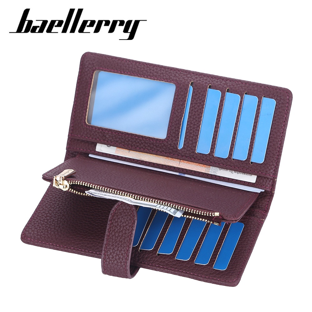 IMPOR ORIGINAL BAELLERRY N2367 DOMPET UANG WANITA PANJANG 3 LIPATAN KOREA STYLE