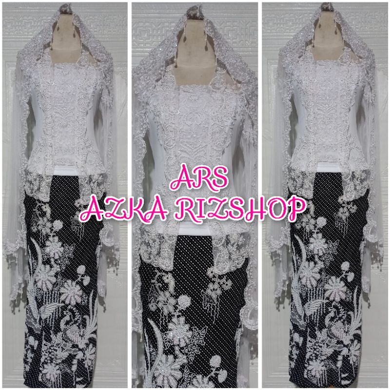 set kebaya akad nikah kebaya pengantin modern kebaya kutubaru putih
