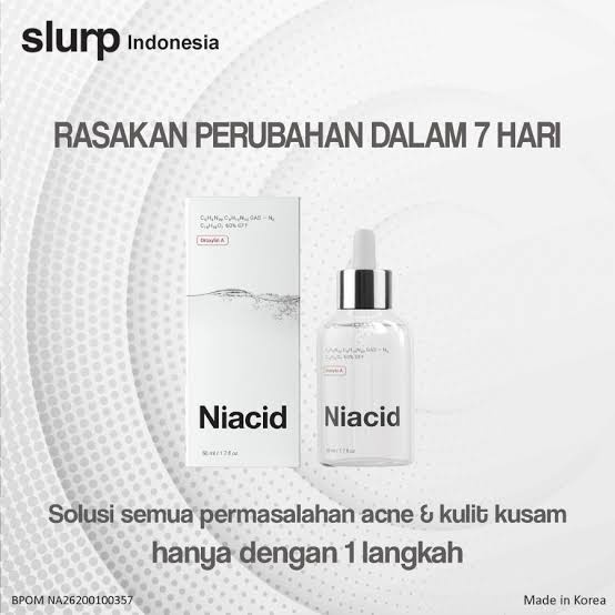READY STOCK NIACID SLURP SERUM BOPENG FLEKS EFEKTIF 50ml - NIACID SLURP SERUM ORIGINAL FROM KOREA - 