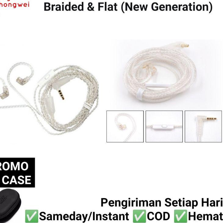 Terlaris KZ Silver Kabel Upgrade KZ ZSN Pro Silver Plated WITH MIC Type C KZ ZSN Pro X