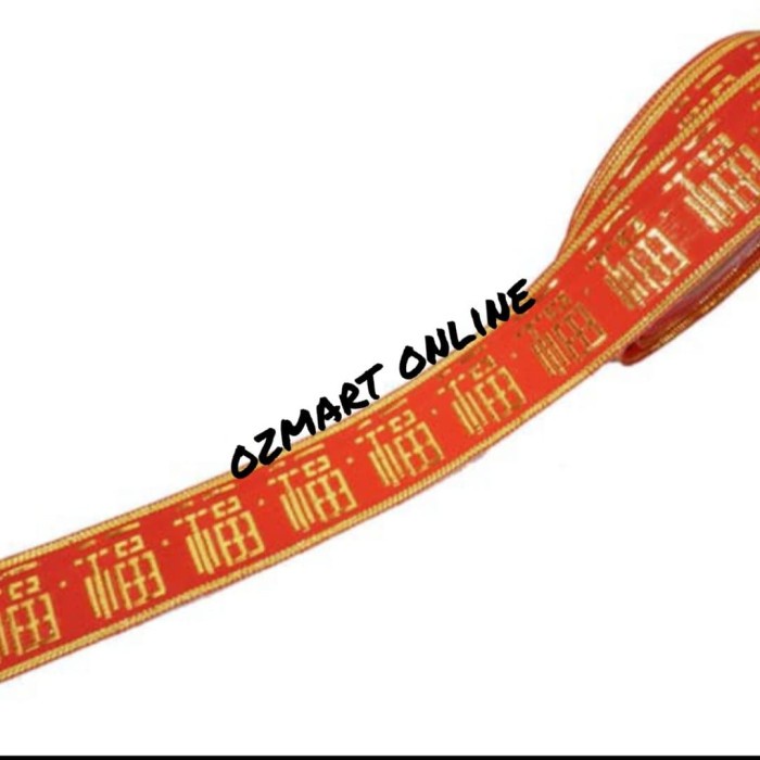 

best seller] Pita Fu Imlek Merah 1 inchi 2.5 cm Hiasan Tahun Baru Imlek