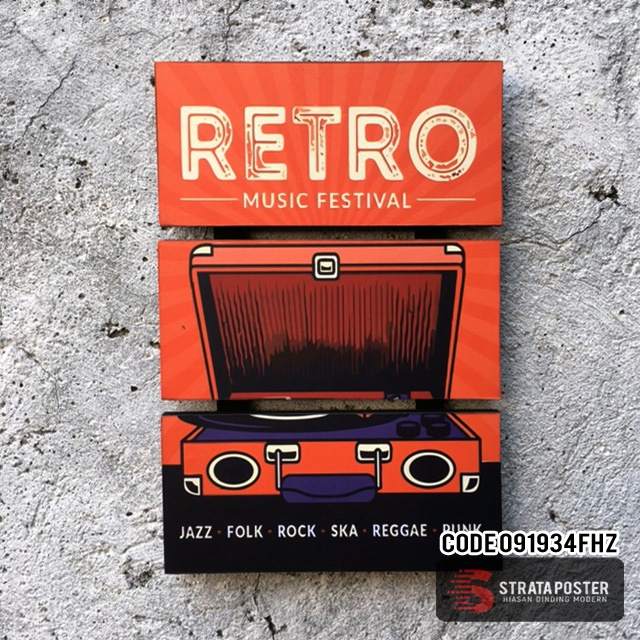 Poster musik Pajangan dinding Dekorasi ruangan Wall decor retro vintage