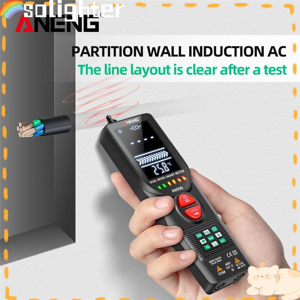 Solighter Digital Smart Multimeter ANENG AN998 Auto Ranging AC/DC Voltmeter Temp Ohm Hz Alat Detektor Digital Profesional Meter