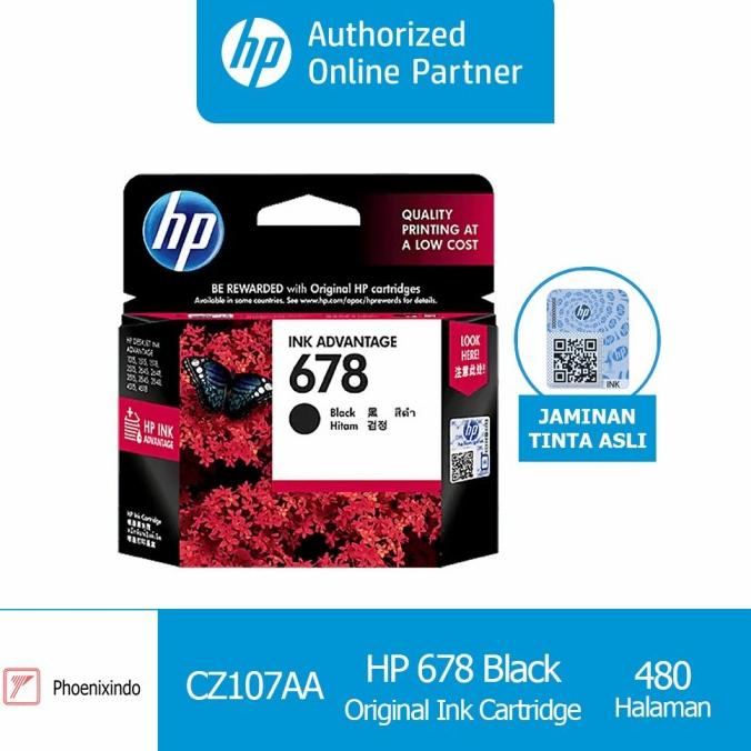Tinta Hp 678 Black Hp678 Hp678B 678B Original Ink Advantage Cartridge