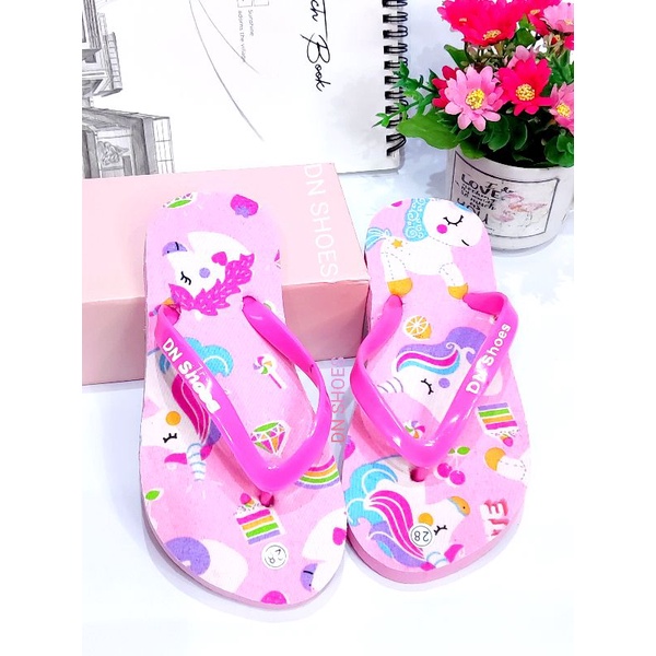 Sandal Jepit Anak Perempuan Uniqorn Pink Cute