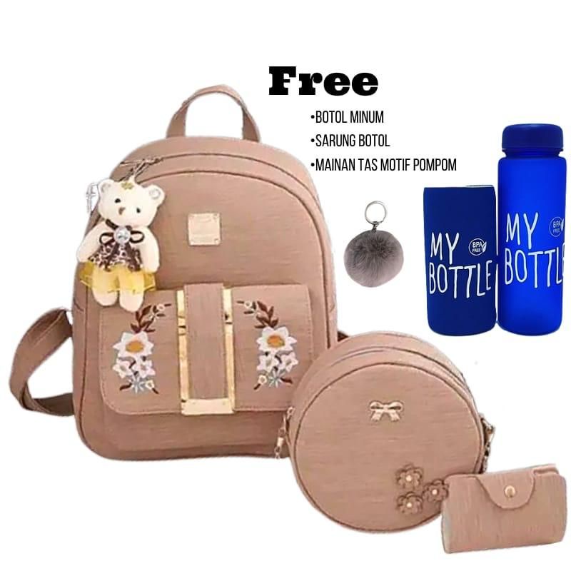 ♡COD♡ TAS RANSEL GOLDEN SET 3IN1 MODEL KOREA TERBARU 2020 TAS FASHION ANAK REMAJA