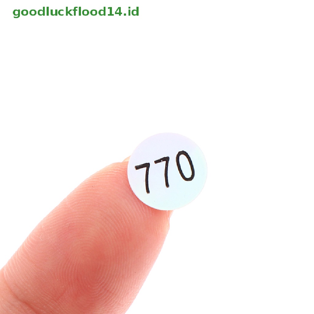 [GOOGFOUR] 1-1000 Stiker Angka Kuku Tahan Air Bulat Label Digital Self Adhesive Numbers [TOP]