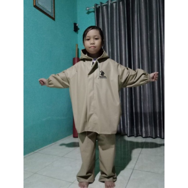 Jas Hujan Anak Bahan Karet PVC 0 25 Anti Rembes