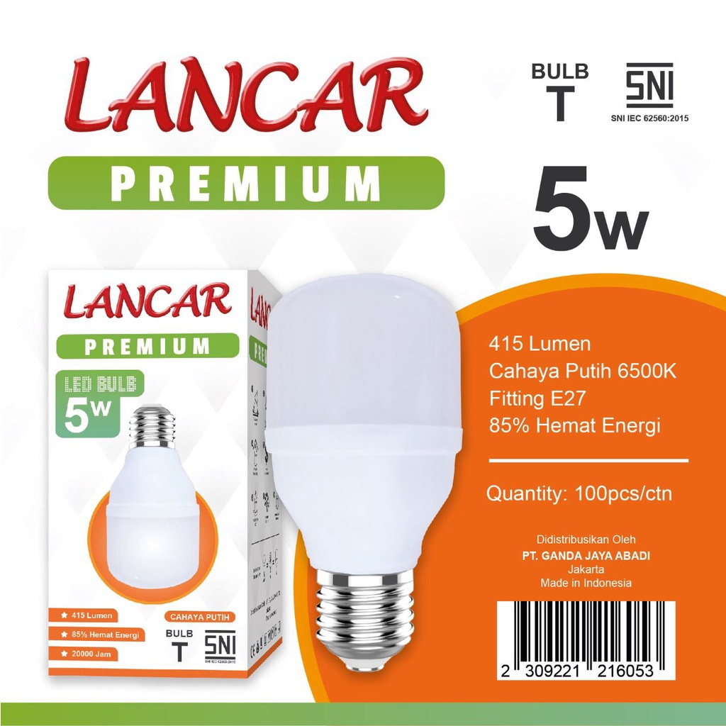 Capsule Lampu Led LANCAR PREMIUM T Bulb 5w 5 Watt Bohlam Led Kapsul