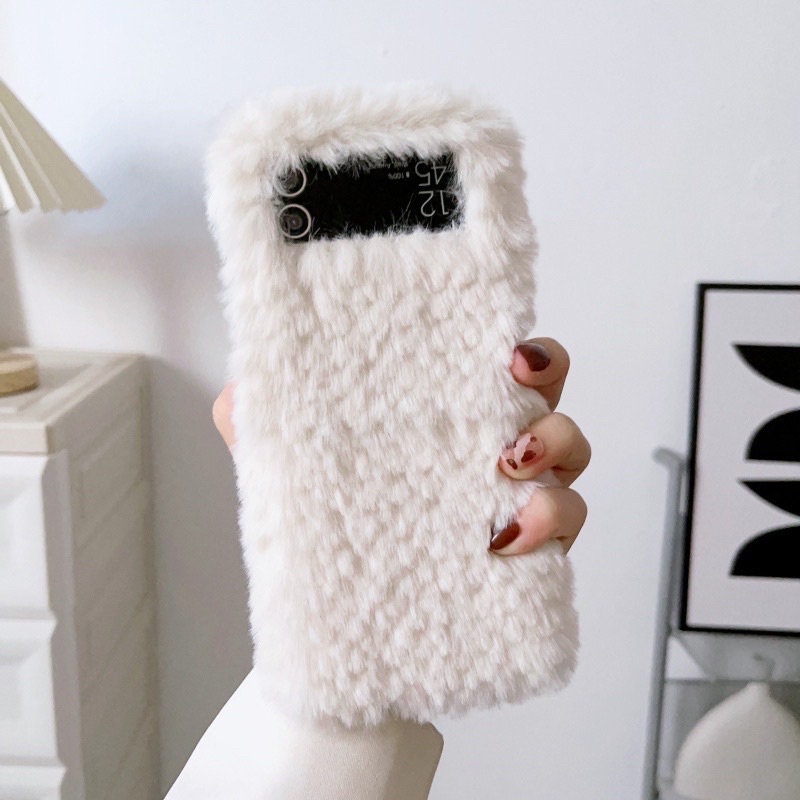 Flip Case Soft Plush Furry Polos Samsung Galaxy Z Flip 3 Z 4 5G Z Flip3 Zflip3 Zflip4 Flip4 Casing