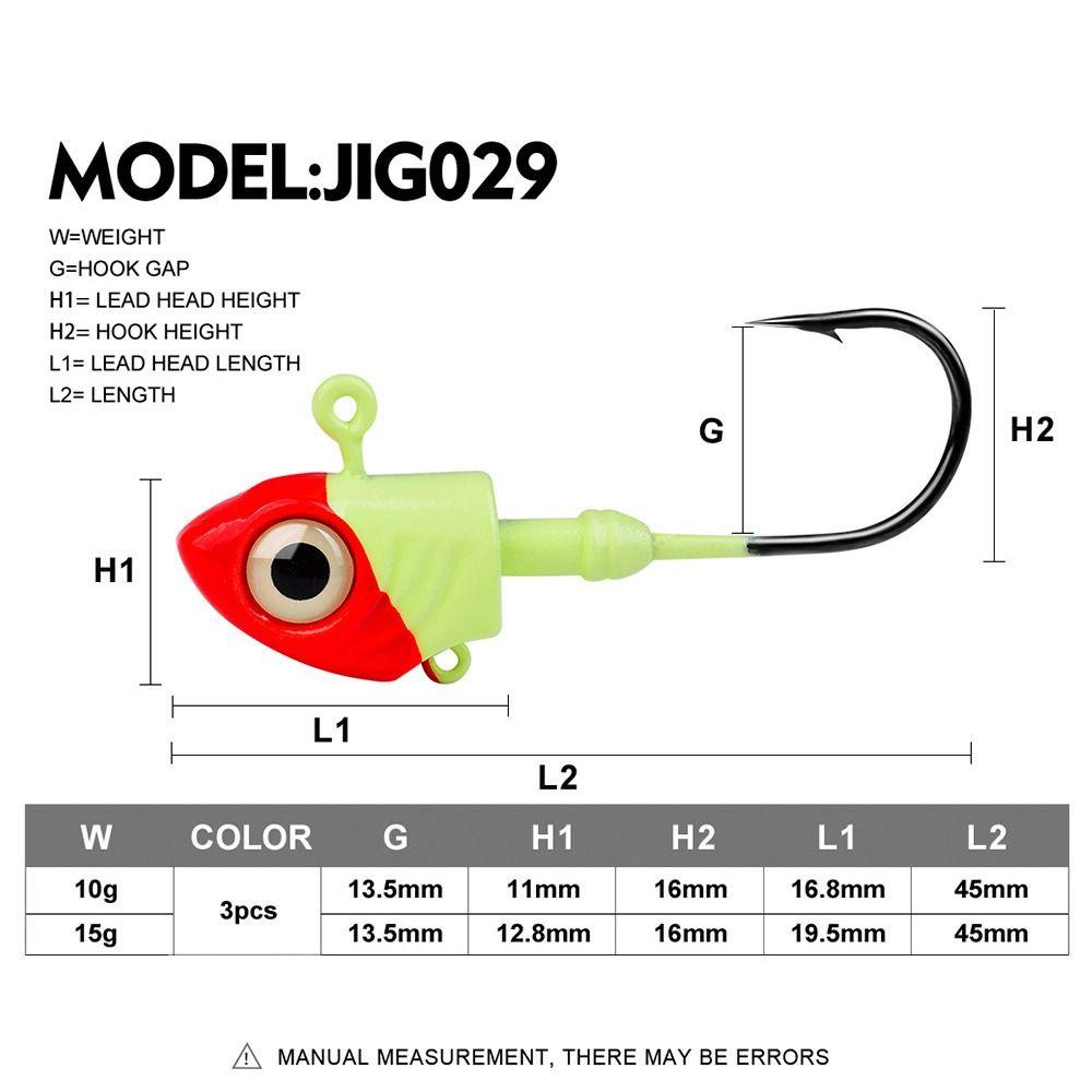 Umpan Kepala Jig Nanas Outdoor Bass Tackle 3warna lead head