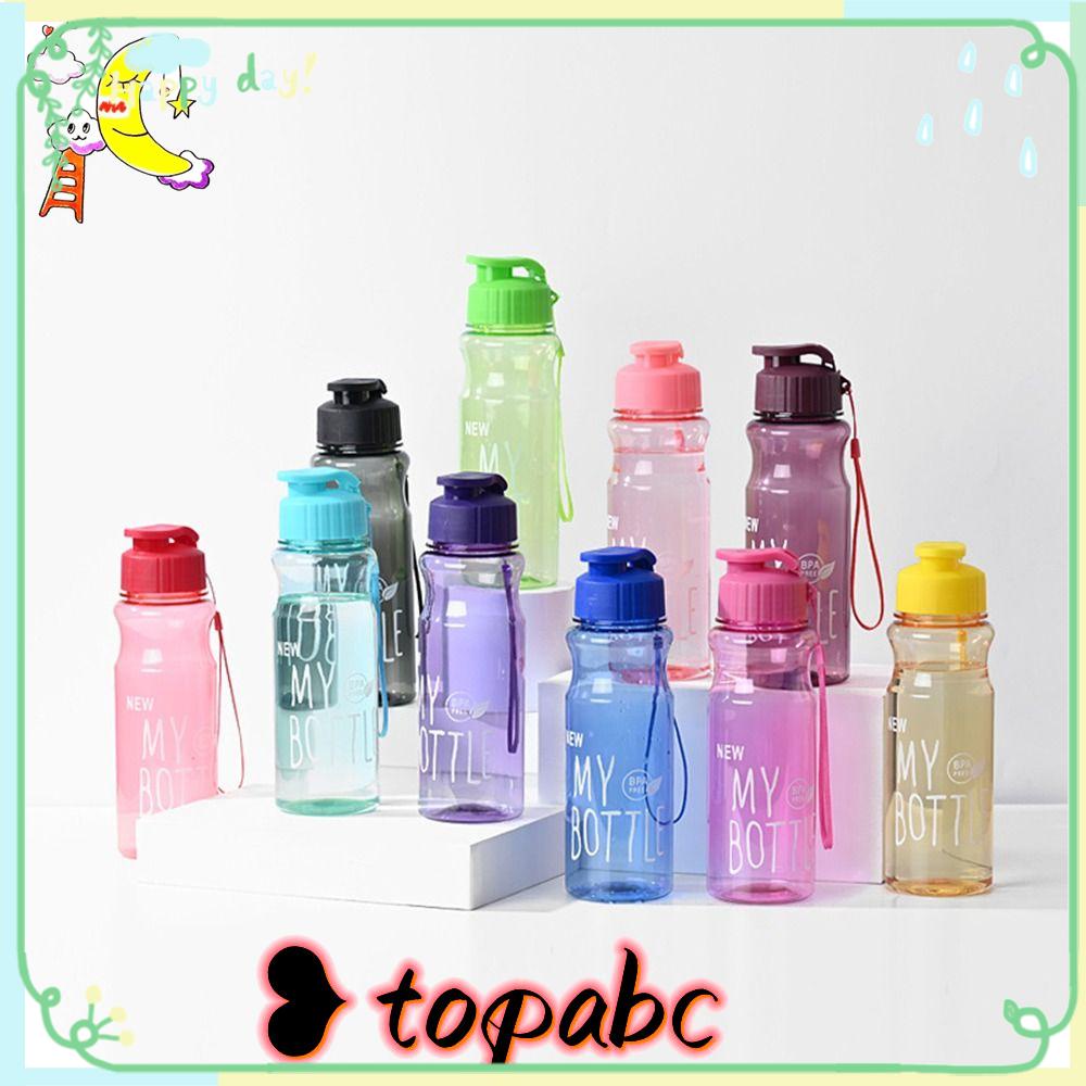 Top 650ML Botol Air Minum Portable Transparan Multi Warna Plastik