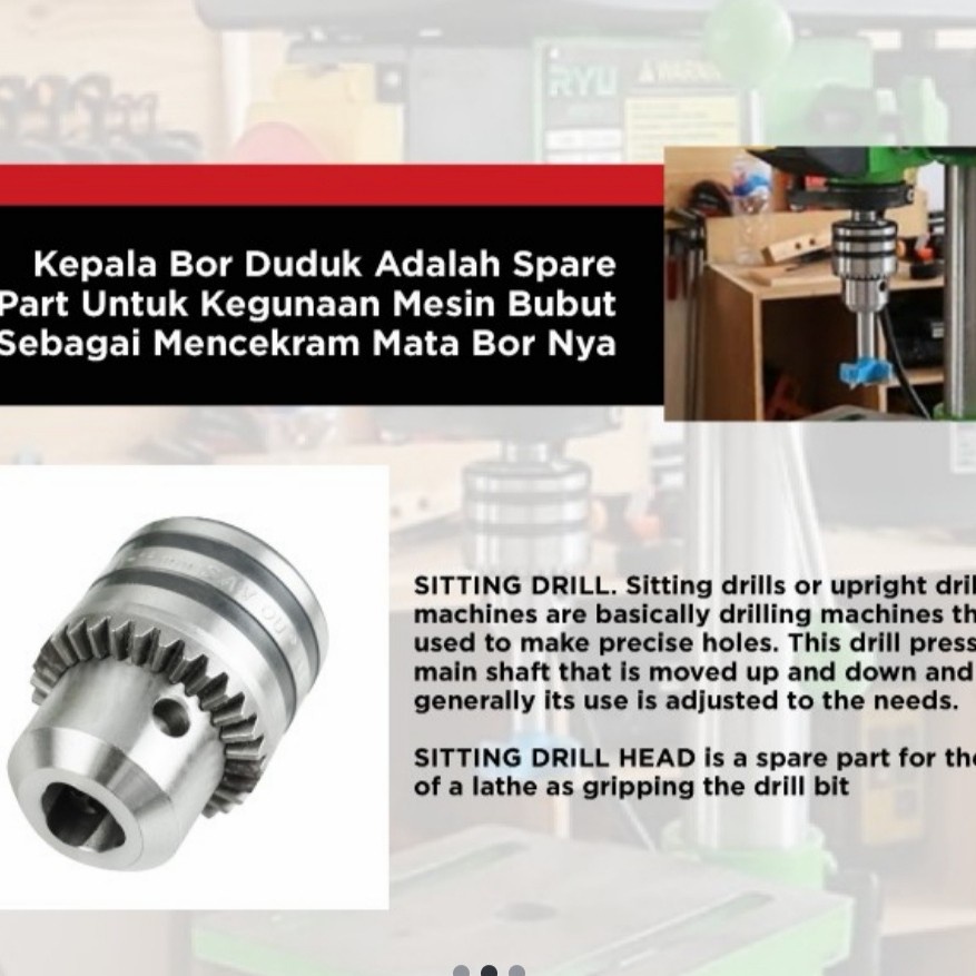 Drill Chuck | Kepala Bor 1.5 - 13 mm B16 San OU