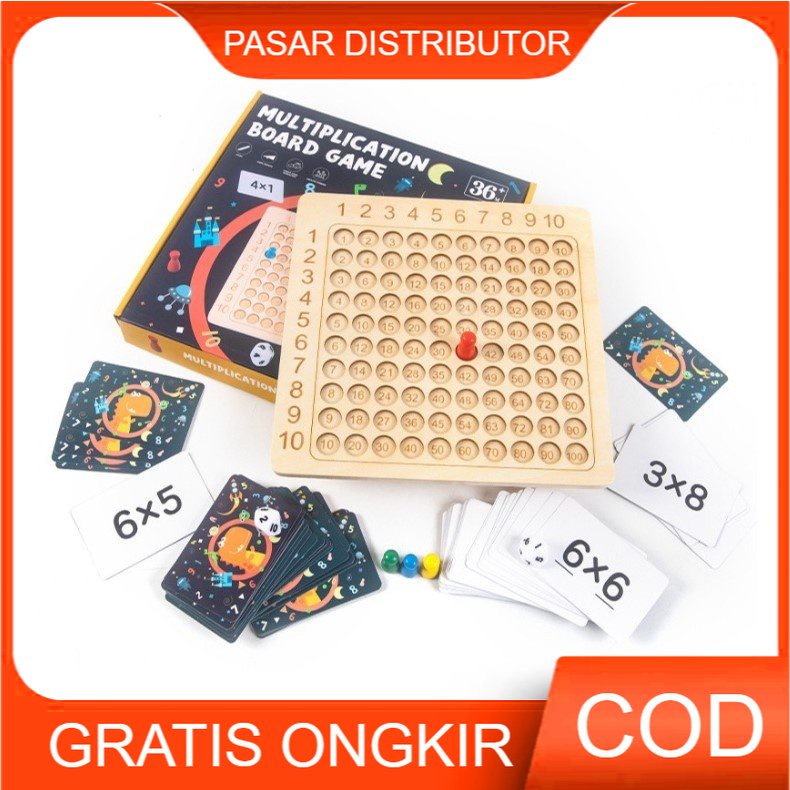 Mainan Anak MULTIPLICATION BOARD GAME Puzzle Board Puzzle Anak Edukasi