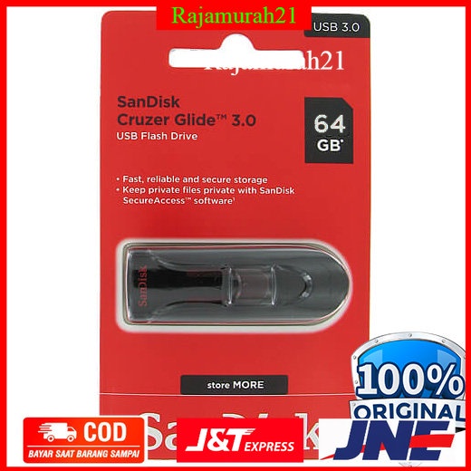 Sandisk Cruzer Glide USB 3.0 Flash Drive SDCZ600 -128GB/64GB/32GB/16GB - Black - SDFD2PBK