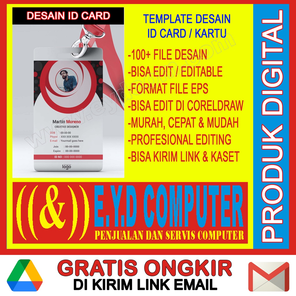 DESAIN ID CARD EDITING KOLEKSI TEMPLATE DESIGN GRAFIS USAHA PERCEAKAN EDIT FILE FORMAT CDR PRODUK DI