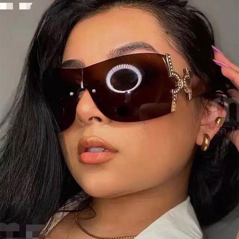 2023fashion Aesthetic Shades Sunglasses Untuk Wanita/Pria Kacamata Tanpa Bingkai Eyeglasses Colour