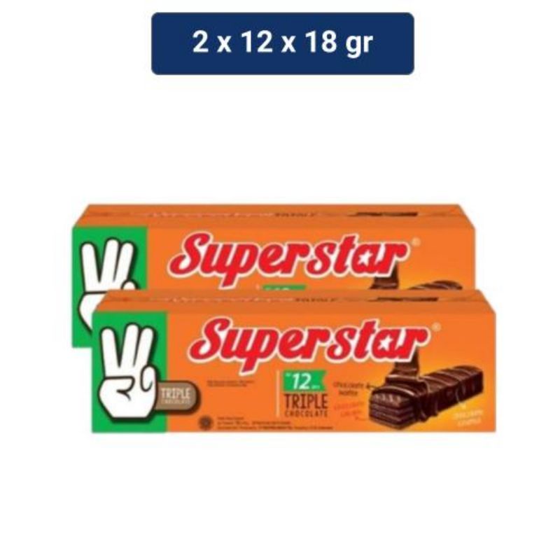 

Superstar Wafer Triple Chocolate Twinpack 12 x 18 gr