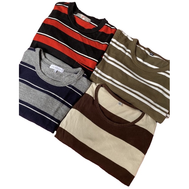 crewneck dan longsleve salur uniqlo iqbale stripe