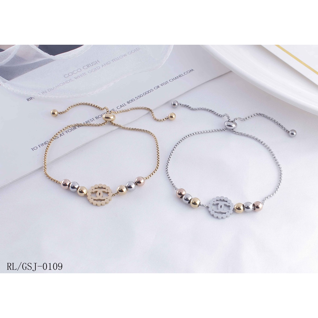 Titanium Gelang Serut Permata Perhiasan Wanita 2582/0109