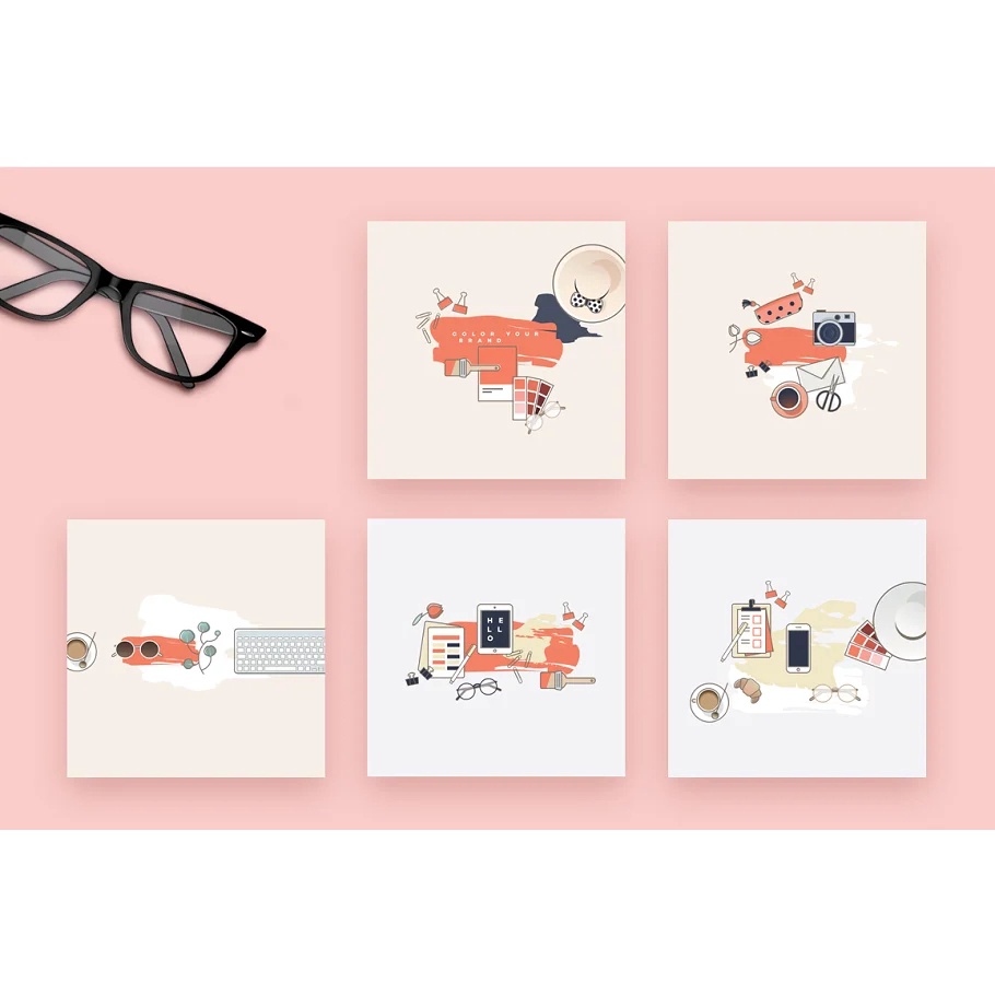 Her Workspace Illustrated Insta Pack