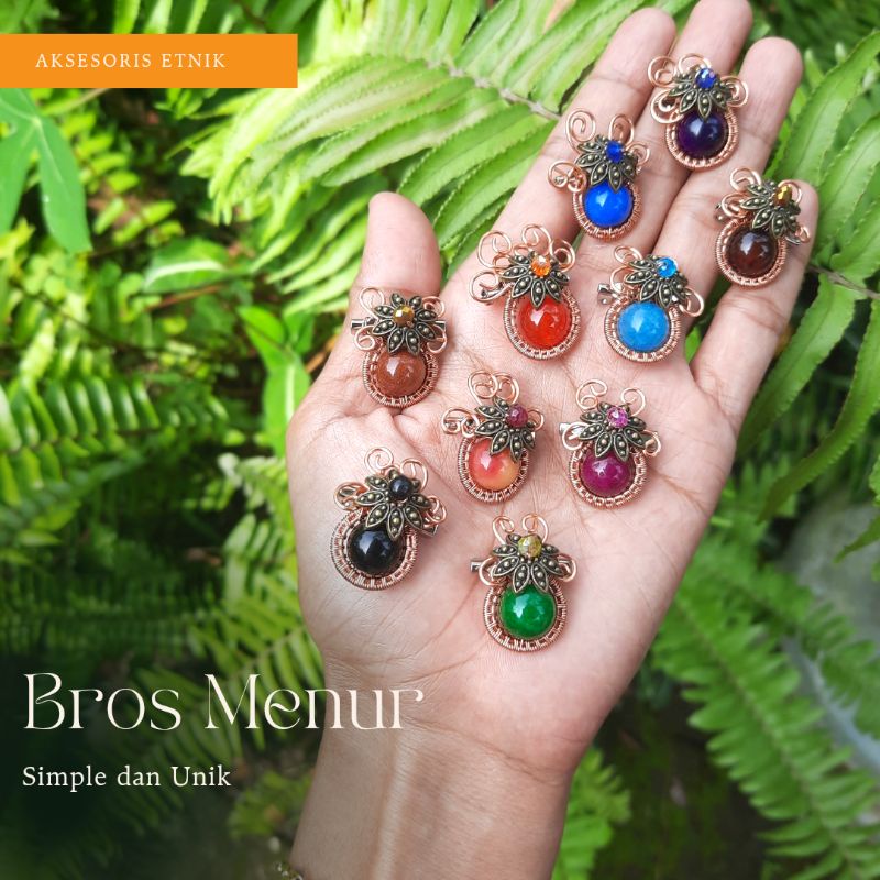 Bros Dagu Handmade Menur Peniti Dagu Hijab Jarum Jilbab