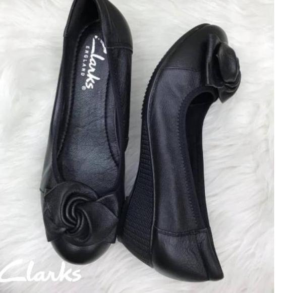 Murah SEPATU WANITA CLARKS WEDGES 1188 5CM / SEPATU KULIT WANITA / SEPATU WEDGES WANITA