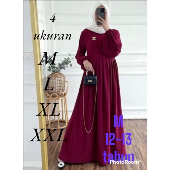 Gamis anak Gamis dewasa bahan crinkel air flow 4 size