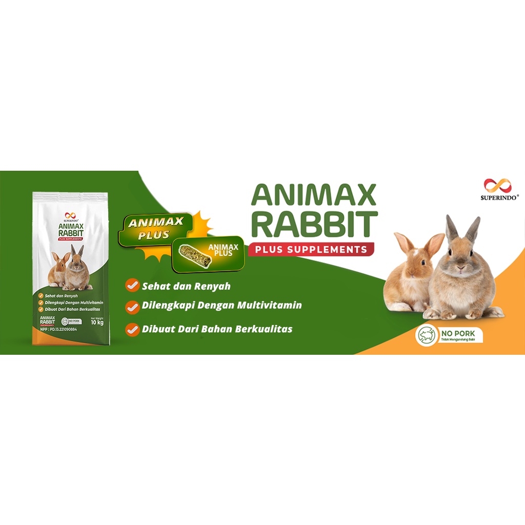 ANIMAX PLUS Rabbit Food Repack 1kg / Makanan Kelinci ANIMAX PLUS