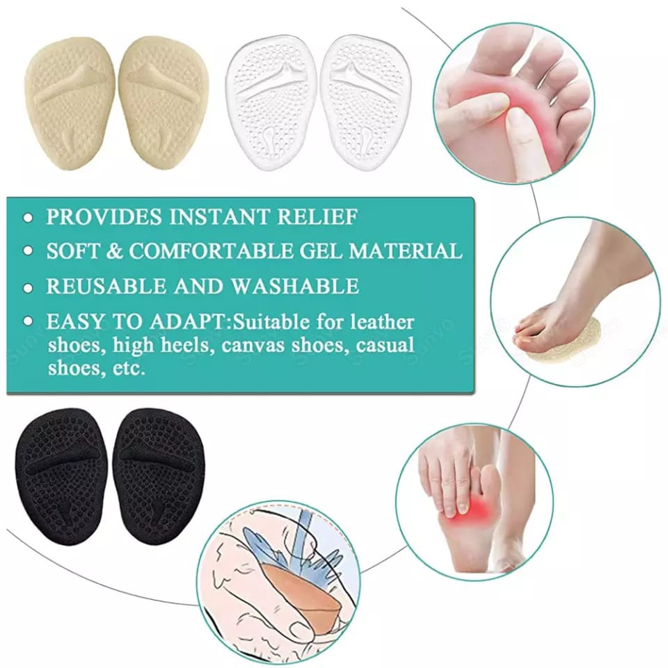 1 Pasang Insole Gel Depan High Heels / Sol Sepatu Gel Silikon Lembut Anti Slip Anti Pegal Anti Sakit dptb
