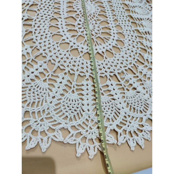 taplak rajut motif oval