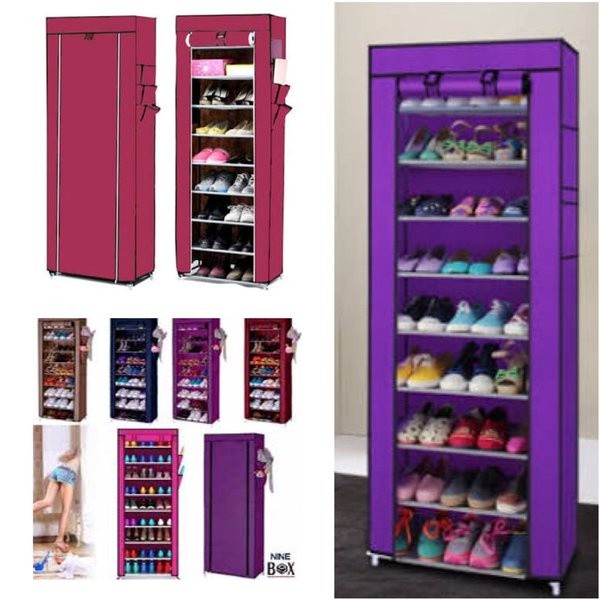 RAK Sepatu 10th 9 Susun Rakitan rak baju rak tas Shoes Rack with Dust Cover Rak 10 Layer murah