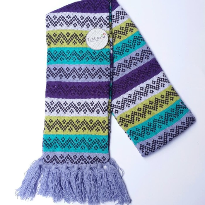 SYAL RAJUT WINTER WANITA UNGU TANCHA KNIT