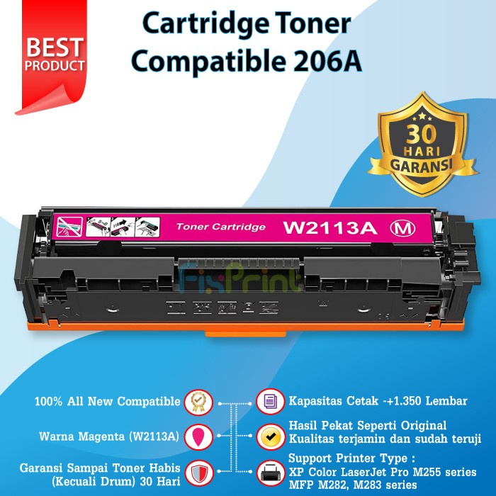 Cartridge Toner Compatible 206A Color W2110A W2111A W2112A W2113A