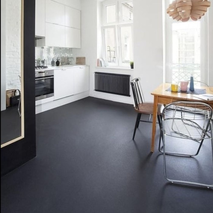 Tag Vinyl Lantai Warna Hitam / Vinyl Flooring Alva Polos Tebal 1.2Mm