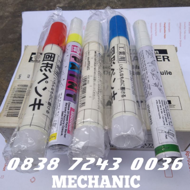 Paint Solid Marker spidol Permanen Warna Hijau biru merah kuning Putih spidol penanda besi kaca