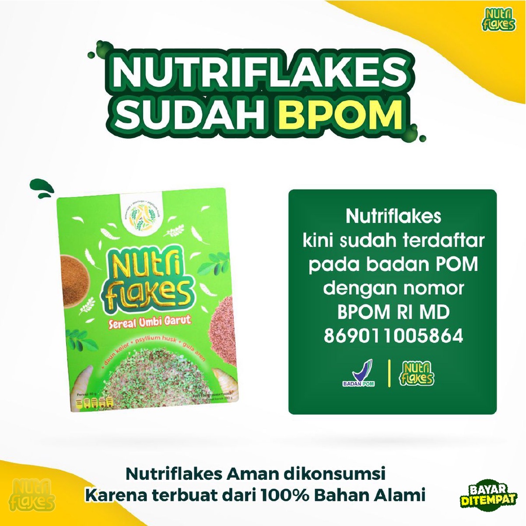 Nutriflakes Sereal Umbi Garut Solusi Asam lambung Original 1 Box