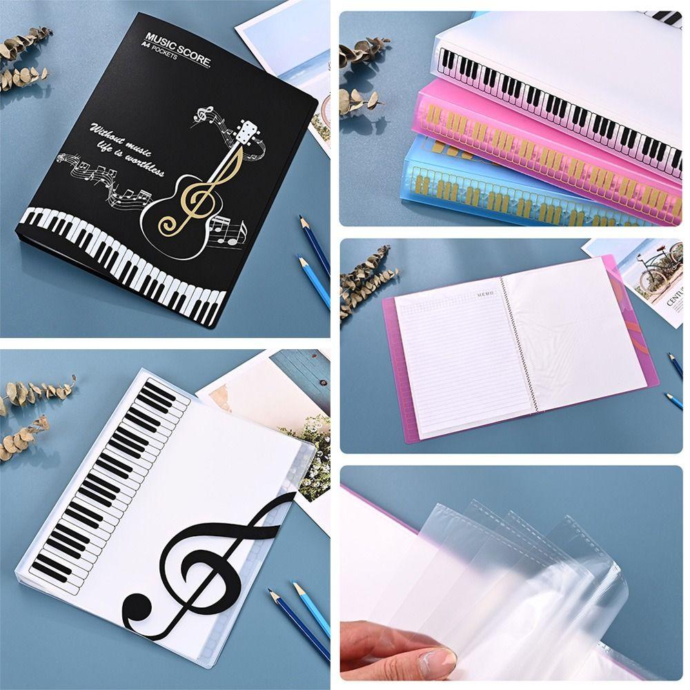 Chookyy Folder Skort Musik 6warna 40halaman Klip Musik Piano Music Clip