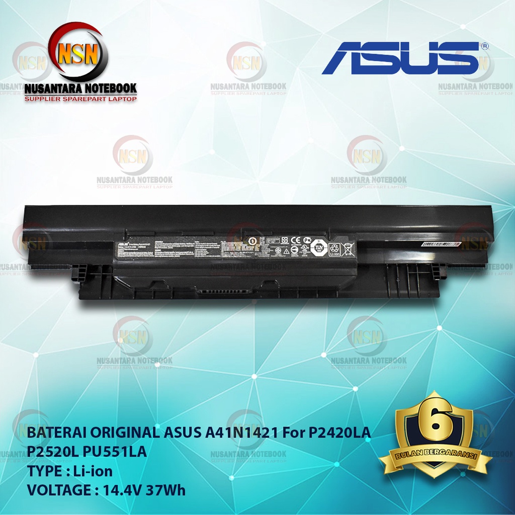 Baterai Original Asus A41N1421 For Laptop Asus P2420LA P2520L PU551LA