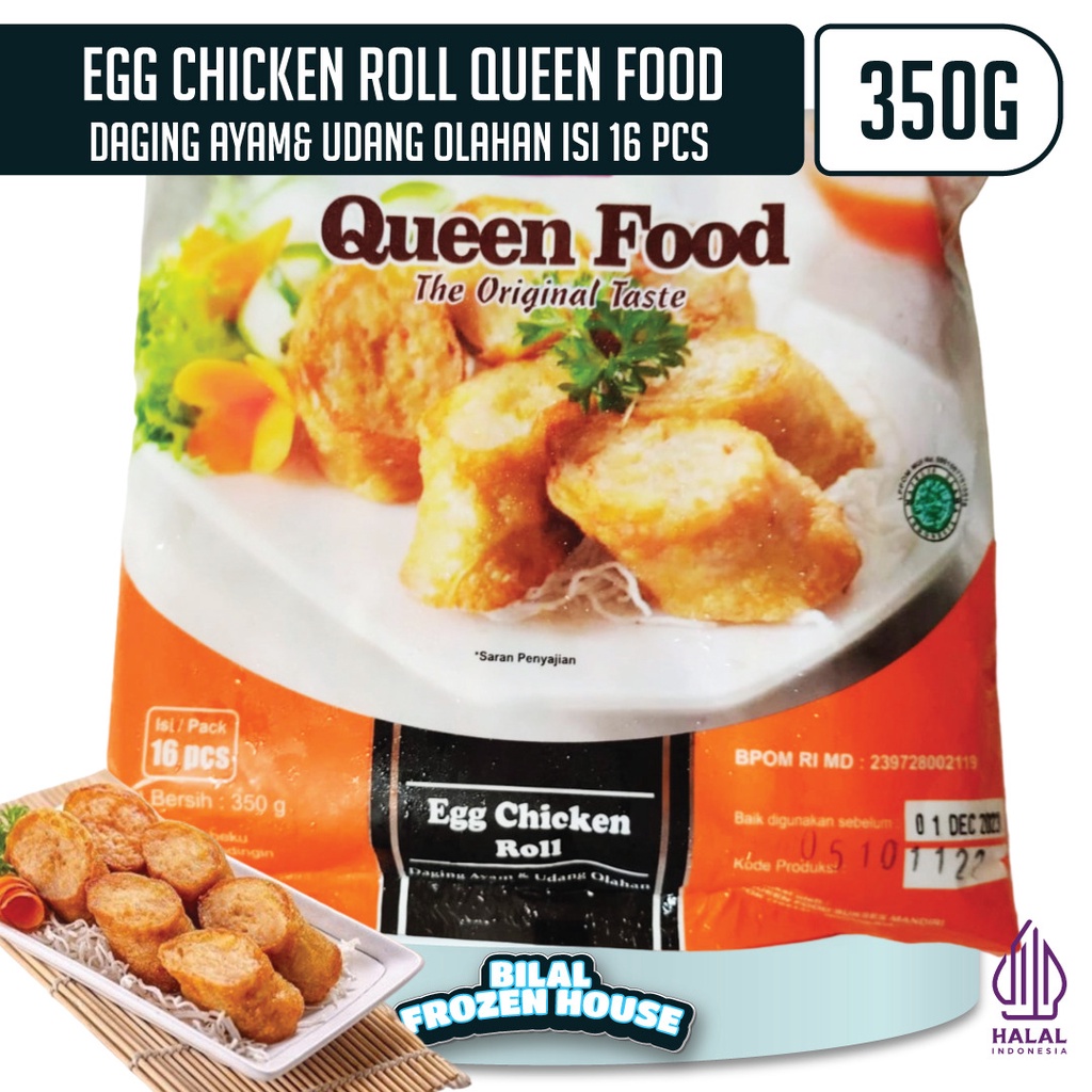 

Queen Food Egg Chicken Roll 350gr Isi 16pcs