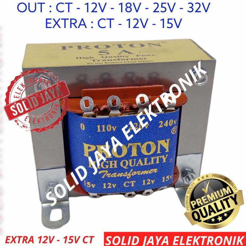 Surprise TRAVO TRAFO 5A MURNI CT PROTON BESAR 12V 18V 25V 32V 5 A AMPER KOTAK PROTON 5AMPER 12 18 25